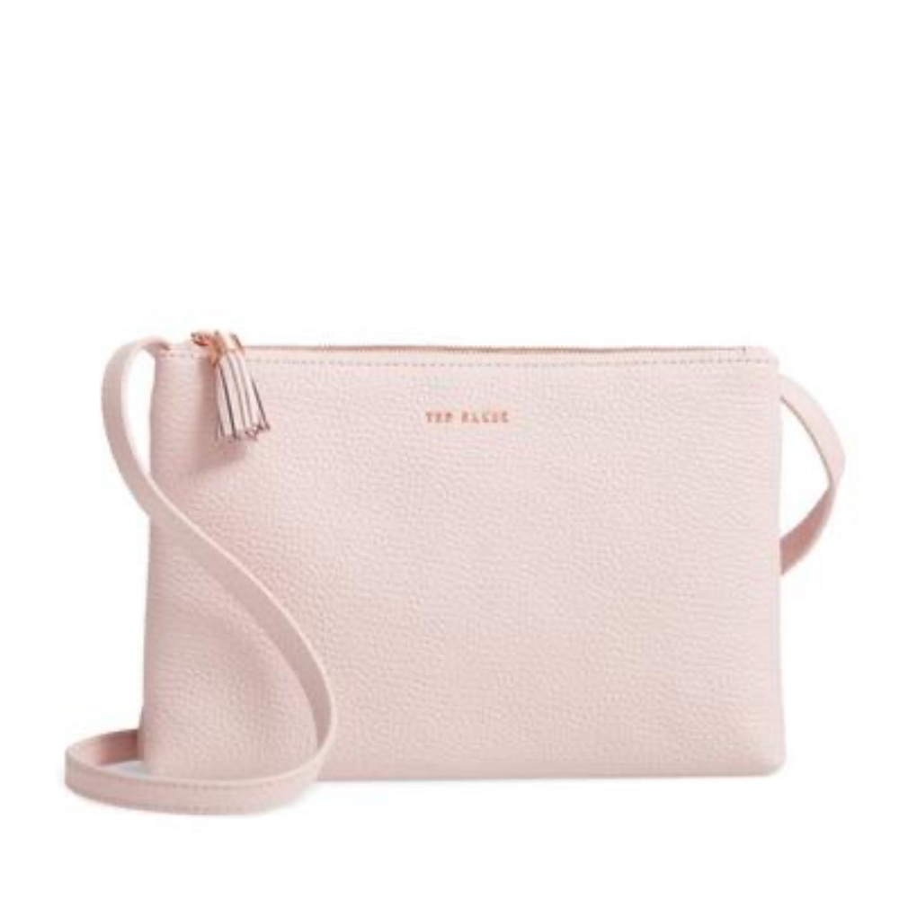 Ted Baker Pale Pink Pebbled Crossbody Bag